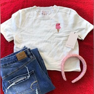 V10 new runs small medium if it were me icecream heart sweater short sleeve